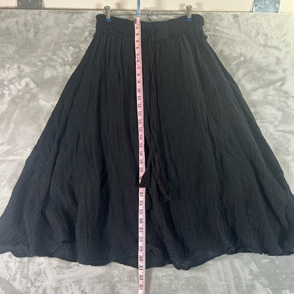 Apiece apart linen drawstring maxi black skirt - Picture 7 of 8